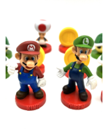 Super Mario &amp; Luigi Cake Toppers Chess Replacement Coins Koopa &amp; Toad 24... - £6.99 GBP