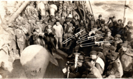 American Army Soldiers Band Bugle Navy Ship World War 1 Real Photo Postcard - £13.78 GBP