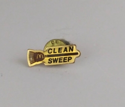 Clean Sweep McDonald&#39;s Employee Lapel Hat Pin - £5.72 GBP