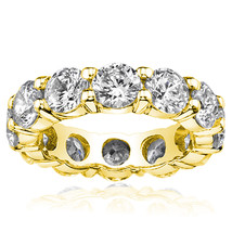 1.38 Carat All Around Diamond Eternity Wedding Engagement Band 14K Yello... - £707.17 GBP