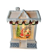 DILLARD&#39;S Illuminated Snow House Santa Kissing Mrs Claus SEE PHOTOS AND ... - $56.10