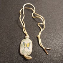 Vintage 1979 Avon Tender Butterfly 18&quot; Hand Painted Ceramic Pendant Necklace - £11.76 GBP