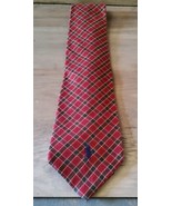 Polo Ralph Lauren Plaid Red Green Tie 100% Cotton Made USA 56&#39;&#39; Vintage  - £18.24 GBP
