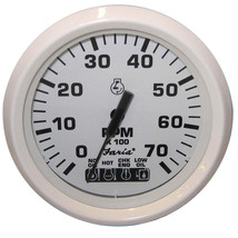 Faria Dress White 4&quot; Tachometer w/Systemcheck Indicator - 7000 RPM (Gas) (Johnso - £147.14 GBP