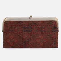 HOBO LAUREN CLUTCH LEATHER WALLET Tapestry  Fabric Red, NWT - $158.02