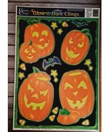 Halloween Glow In the Dark Window Decor Clings Bats Jack-O-Lantern GITD ... - £8.06 GBP