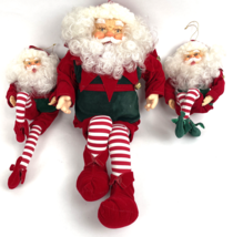 Vintage Santa Elf Shelf Sitter Large Poseable Rubber Face Plush Christma... - $65.00