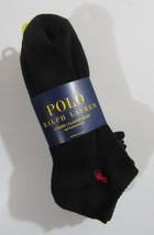 Polo Ralph Lauren Mens Low Cut Socks Black with Red Pony 6 pack - $22.99