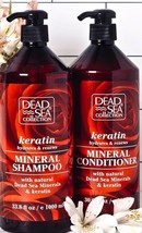 2 Pack Dead Sea Collection Keratin Mineral Shampoo &amp; Conditioner , 33.8 Oz - £46.23 GBP