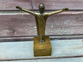 Vtg Jesus Figurine Gilderhus 1970 Sda Christ The Redeemer Mcm Modernist - £31.12 GBP