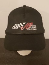 Joe Gibbs Racing Checkered Flag Hat Cap Black NASCAR Embroidered Starrett - £11.17 GBP