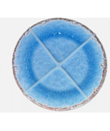 Sky Blue Melamine Dinner Plate Set Rustic Tuscan Rim 11&quot; each (4-PC) - $24.99