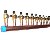 2&quot; Copper Manifold 3/4&quot; Pex Crimp Fitting (With &amp; W/O Valves) 2 Loops-12 Loops - £50.54 GBP+