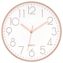 Modern Wall Clock 10 Inch Non-Ticking Silent Battery Operated Round Quar... - $18.99