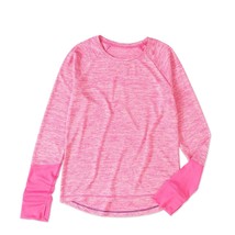 Danskin Now Girls Long Sleeve Performance Raglan Tee Size X-Small 4-5 Pink - £7.25 GBP