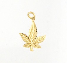 Marijuana leaf Unisex Charm 10kt Yellow Gold 353136 - £39.40 GBP