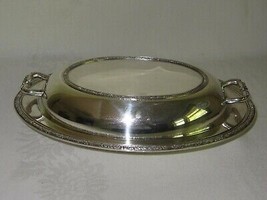 Oneida Ashby Oval Covered Serving Dish w Lid Vintage Silverplate 3690 - $29.69