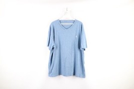 Vintage Ralph Lauren Mens XL Faded Short Sleeve V-Neck T-Shirt Heather Blue - £23.19 GBP