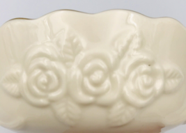 Lenox Round Cream Bowl Gold Rim Embossed Rosebuds 4.5&quot; Diameter 1 1/8&quot; Tall - £9.70 GBP