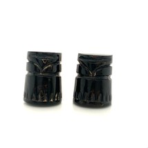 Vintage Sign 12k Gold Filled Carved Tribal Art Design Black Onyx Men&#39;s Cufflinks - $59.40