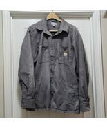 Carhartt Rugged Flex Canvas Fleece Lined Work Shirt Shacket Gray Mens XL... - $89.67 CAD