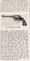 1939 Magazine Photo .22 Colt Revolver Officers Model Small Game Getter - $9.28