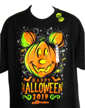 Disney Parks Halloween Mickey Pumpkin T-Shirt 2019 Glow in the Dark New ... - £20.05 GBP