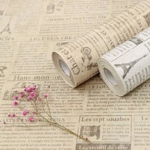Vintage Wallpaper 17&quot; X 19&quot; Self Adhesive Newspaper Wallpaper Stick And Peel For - £25.49 GBP