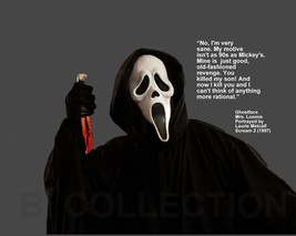 Scream&#39;s Ghostface &quot;No, I&#39;m Very Sane. My Motive...&quot; Quote Photo Various Sizes - £3.90 GBP+