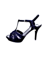 FORMENTINI Women Platform T-strap Sandal Size 8 Black High Heels Suede I... - $44.99