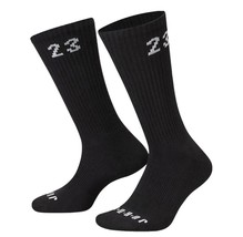 Nike Jordan Essential Crew 3 Pack Men Socks Black DA5718 010 Dri-Fit Sz L8-12 - £18.08 GBP