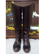 Black Leather Equestrian Boots Tall Riding Women&#39;s US Size 6.5R &quot;Made In... - £39.61 GBP