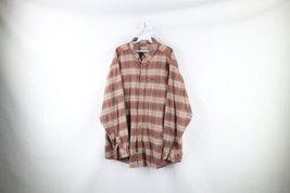 Vintage 90s Woolrich Mens XL Faded Spell Out Collared Flannel Button Shirt Plaid - £35.57 GBP