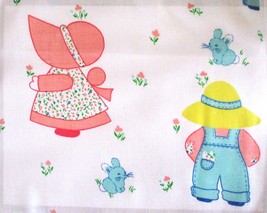 Vintage Sunbonnet Sue Sam Bunny Fabric Baby Quilt Fabric 2 Yards 1980s - £18.29 GBP