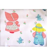 Vintage Sunbonnet Sue Sam Bunny Fabric Baby Quilt Fabric 2 Yards 1980s - £18.18 GBP