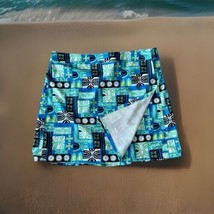 Rip Skirt Hawaii Turquoise Geometric Wrap Skirt Adjustable Waist Swim Co... - $29.69