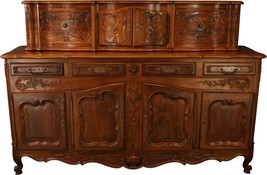 Vintage French Country Sideboard, Walnut, Carved Flowers 1910 - £3,508.37 GBP