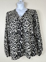 NWT Easel Womens Plus Size 2X Animal Print V-neck Blouse Long Sleeve - £23.02 GBP