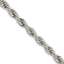 Chisel Stainless Steel Polished 7mm 16 inch Rope Chain SRN1244 - £36.39 GBP