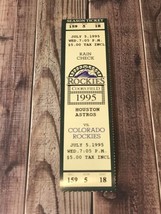 Colorado Rockies vs Houston Astros July 5th 1995 ticket stub Baseball MLB - £3.59 GBP