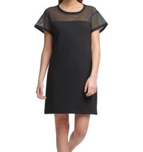 DKNY Womens Activewear Sport Mesh-Blocked T-Shirt Dress Size Small Color Black - £61.29 GBP