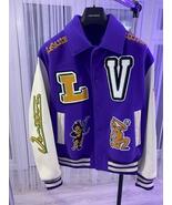 Louis Vuitton purple varsity jacket with emobridery - $1,200.00