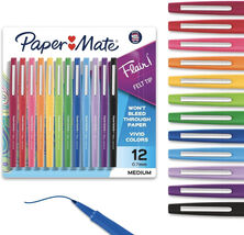 Pack of 12 Paper Mate Flair Felt Tip Pens Medium Point 0.7mm Assorted Co... - €11,64 EUR