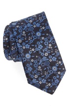 Canali Floral Silk Tie, Color Navy - £82.01 GBP