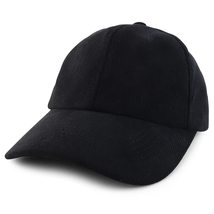 Trendy Apparel Shop Polyester Corduroy Structured Baseball Cap Dad Hat - Black - £13.66 GBP