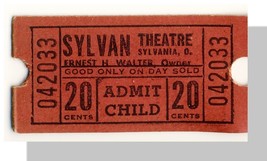 Vintage Sylvan Theatre Ticket, Sylvania, Ohio/OH - £1.57 GBP