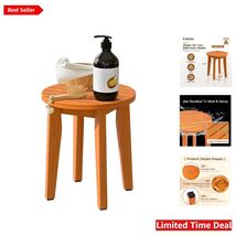 Multi-Functional 16-Inch Bamboo Shower Stool – Perfect for Shaving and B... - $33.61