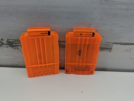 Nerf Dart Gun 6 Round Ammo Magazine Clip Lot Of 2 N-Strike Elite Orange - £11.77 GBP