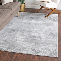 Unique Loom Sofia Collection Traditional Vintage Light Gray Area Rug (4&#39; X 6&#39;) - £36.16 GBP