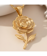 Handmade Camellia Flower Necklace | 925 Sterling Silver Jewelry | Botani... - $43.99